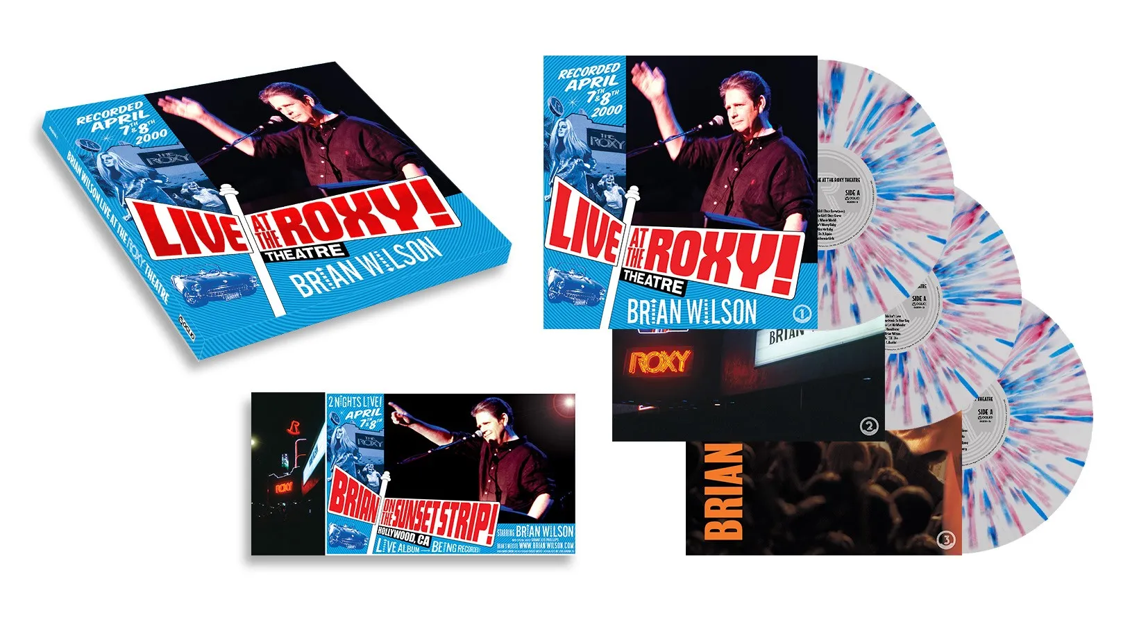 Brian Wilson - Live At The Roxy (Indie Exclusive White + Red & Blue Splatter/3LP) (New Vinyl) - Image 2
