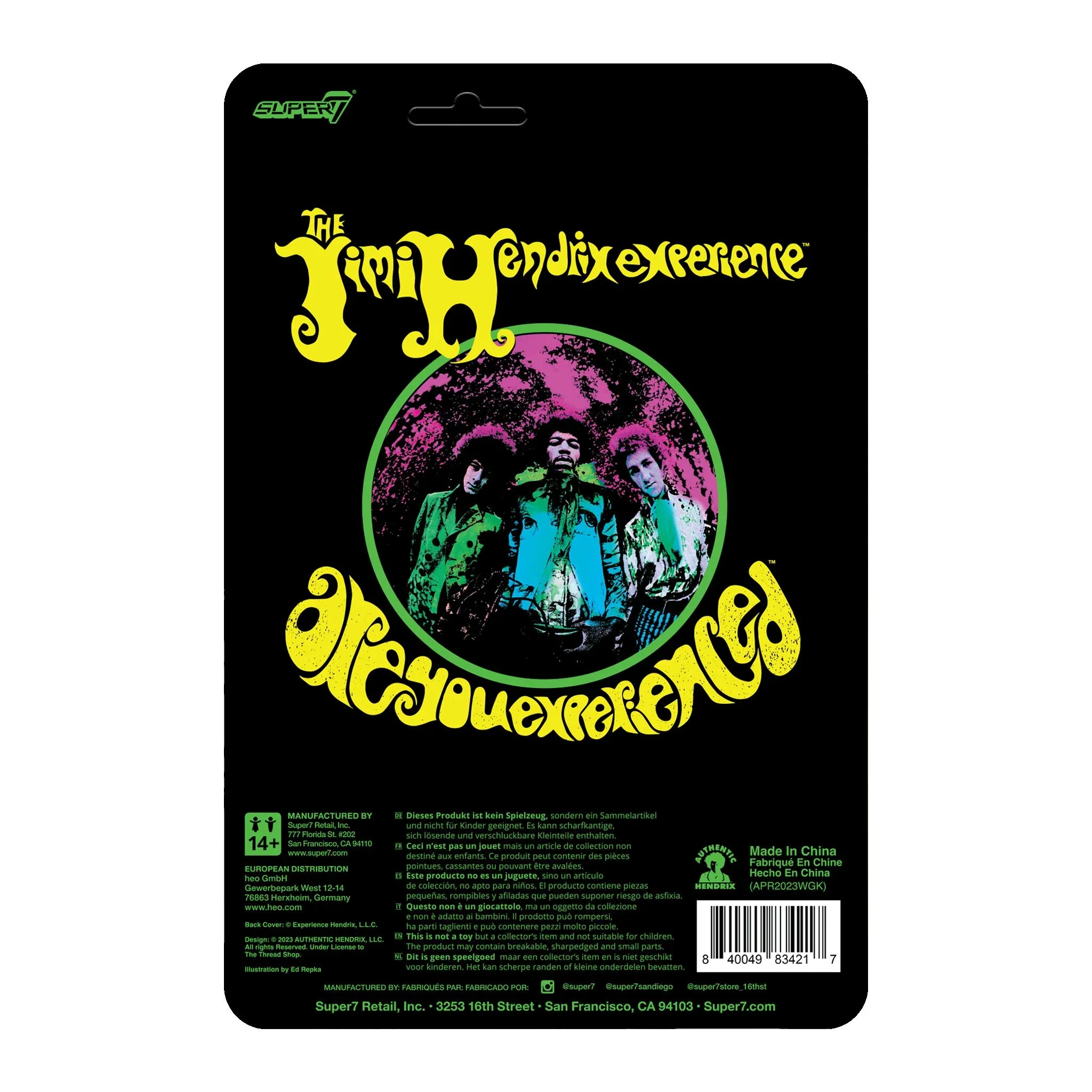 Super7 - Jimi Hendrix Blacklight (Are You Experienced) ReAction Figure - Image 2