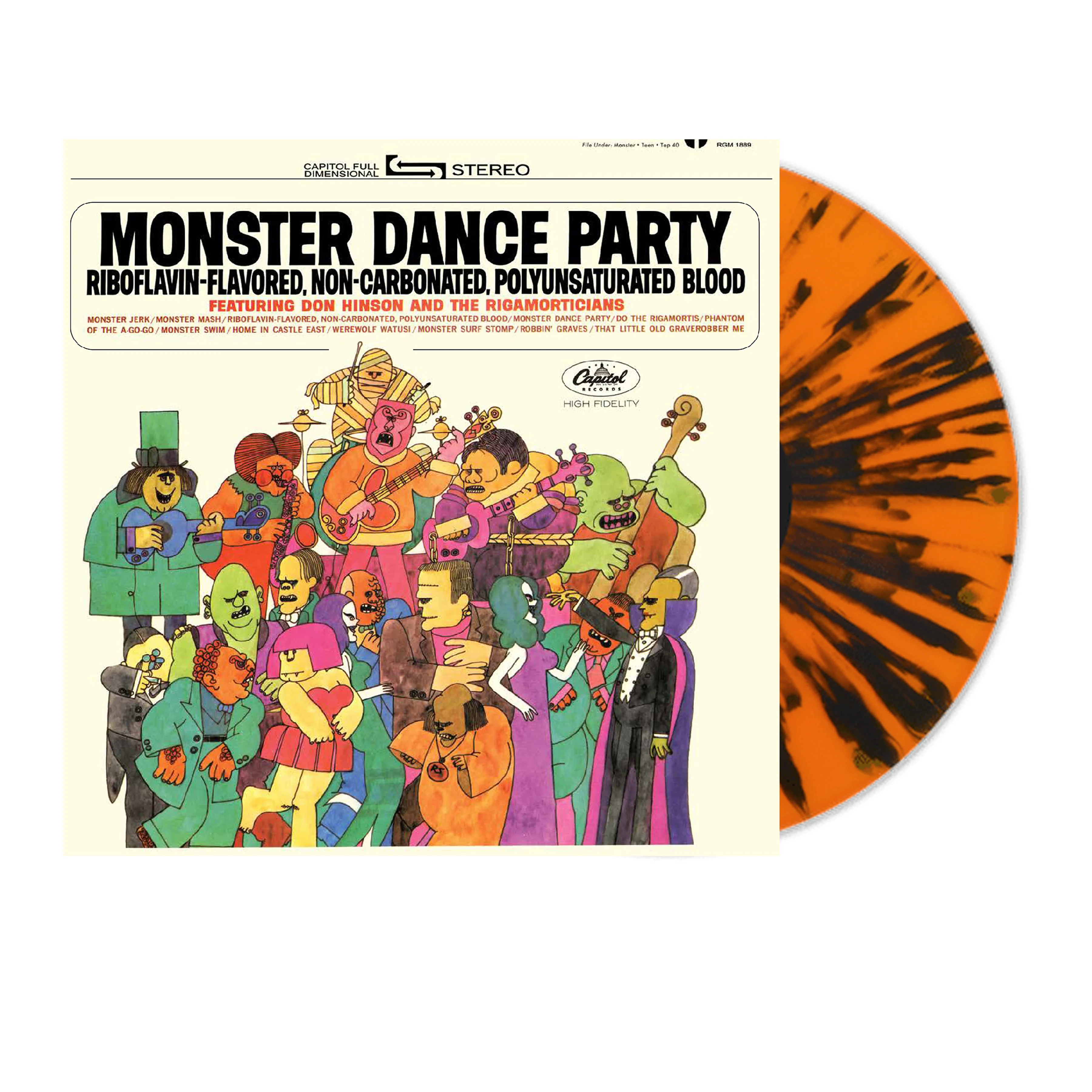 Don Hinson And The Rigamorticians - Monster Dance Party (Orange & Black Pumpkin Splatter Vinyl) (New Vinyl) - Image 2