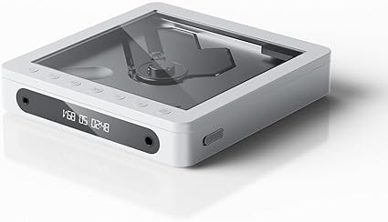 FiiO DM13 Multifunctional Portable Stereo CD Player with Long-Lasting Battery, Supports USB Ripping, Optical/coaxial/3.5mm/4.4mm outputs (White Skylight/Clear)