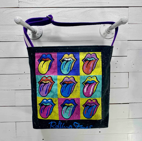 Goodfarken - Rolling Stones Bleach Wash Pop Art - Crossbody Bag (LIMITED EDITION)
