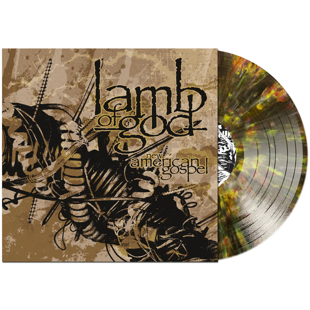 Lamb Of God - New American Gospel (Black/White/Gold Splatter Vinyl) (New Vinyl) - Image 2