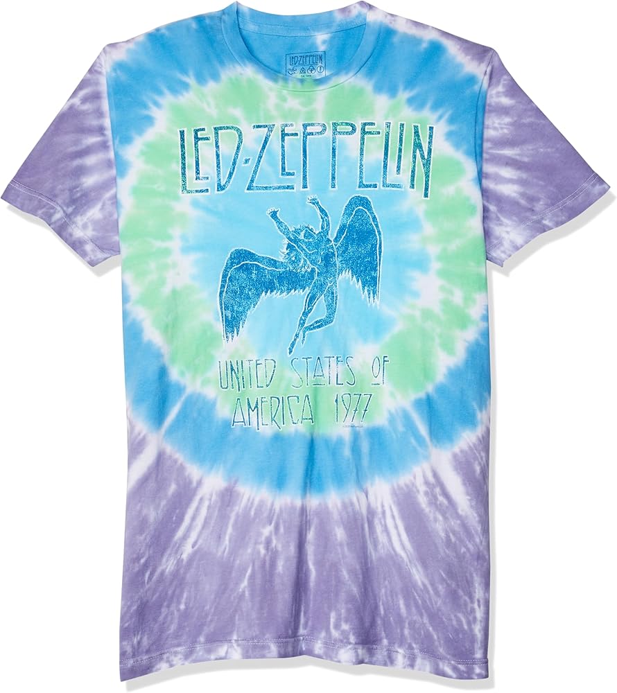 Led Zeppelin - Tie-Dye Green and Blue - Swan Song T-Shirt