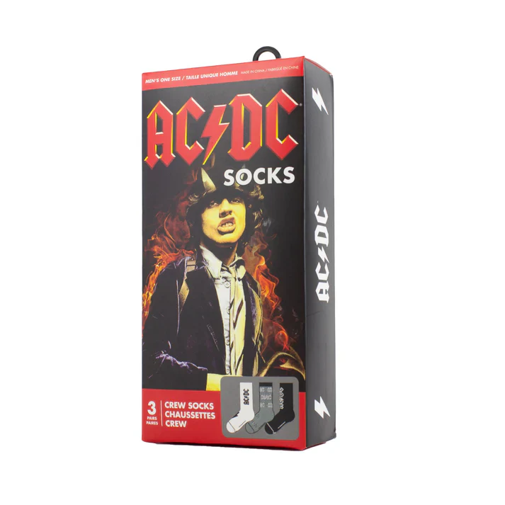 Perri Socks - ACDC ASSORTED CREW, 3PAIR - One Size