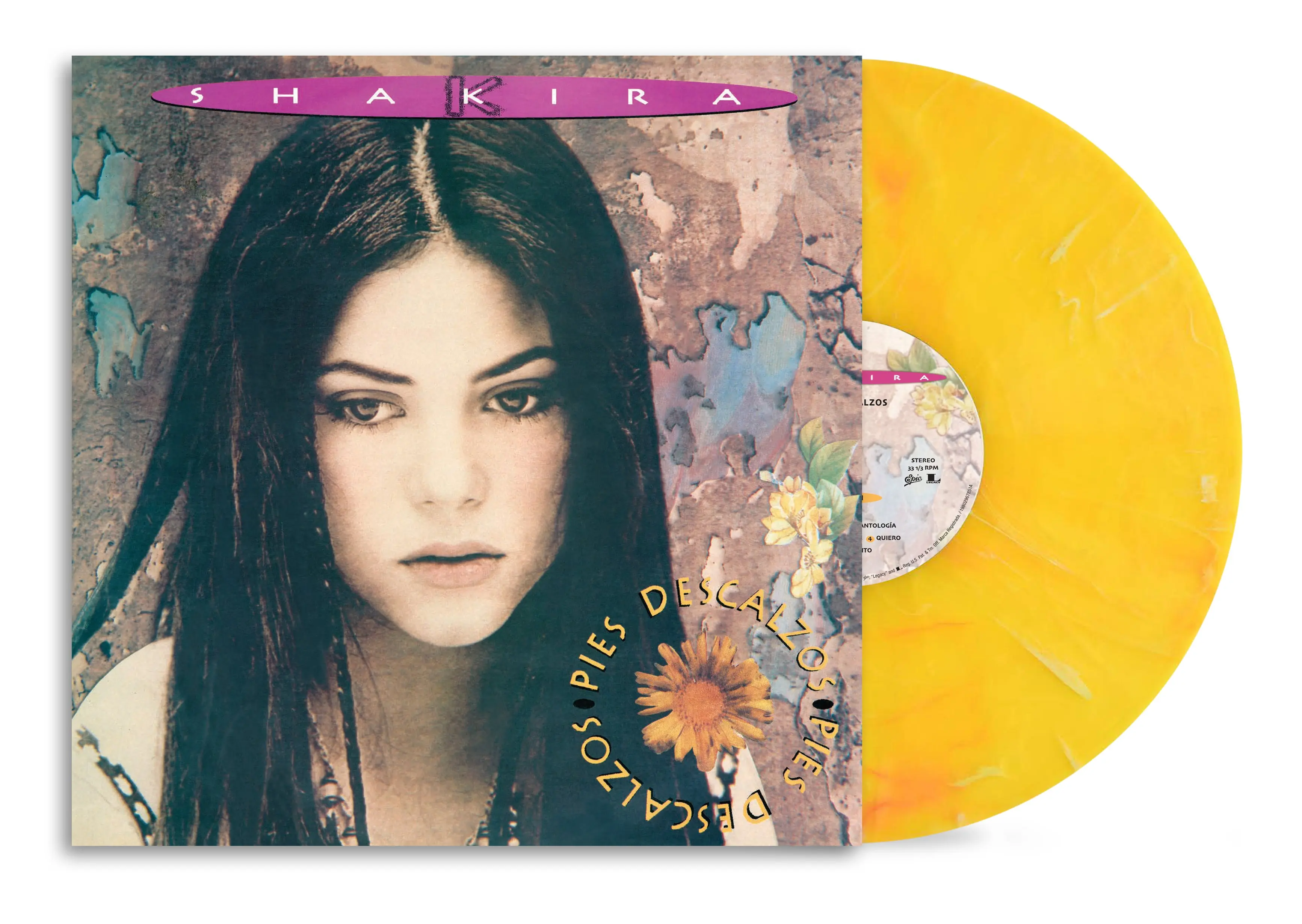 Shakira - Pies Descalzos (Yellow With Red Swirl) (New Vinyl) - Image 2
