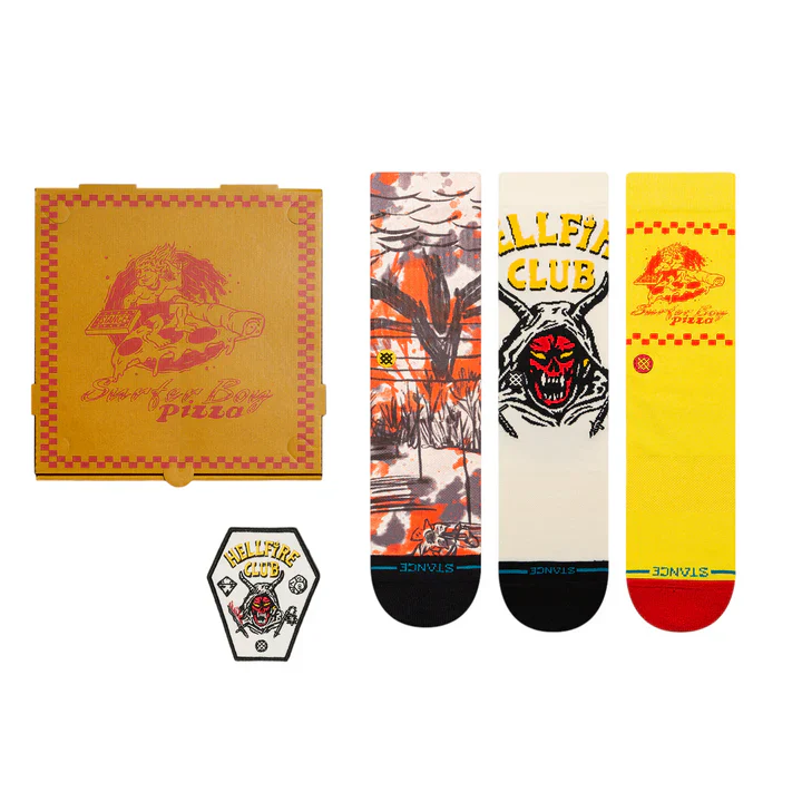 STANCE X Stranger Things Pizza Box Socks + Patch Set - Image 4