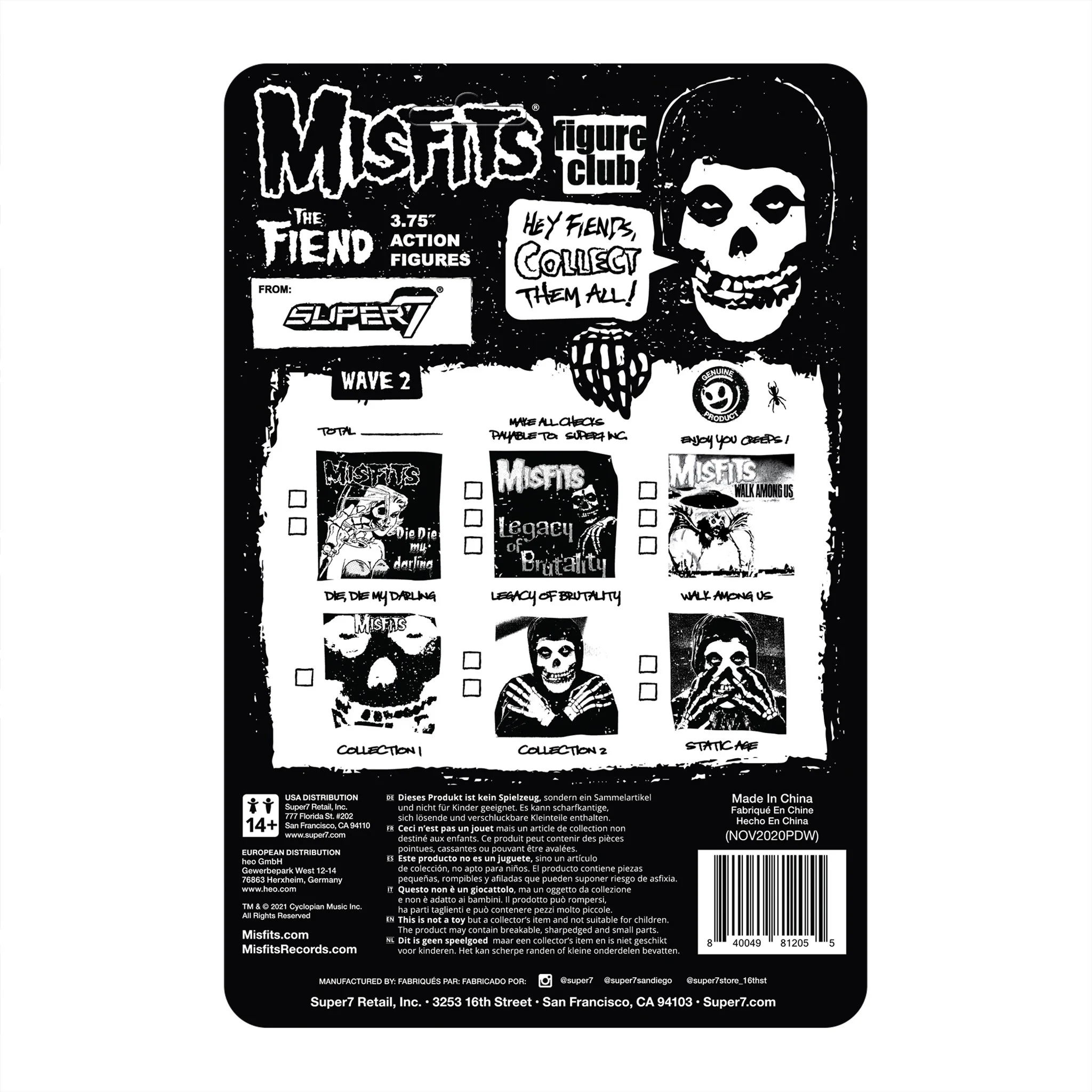 SUPER7 - Misfits ReAction - Fiend Static Age (Clear Purple) - Image 3