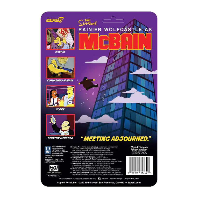 SUPER7 - Simpsons ReAction Figure - Wave 1 McBain - Senator Mendoza - Image 3