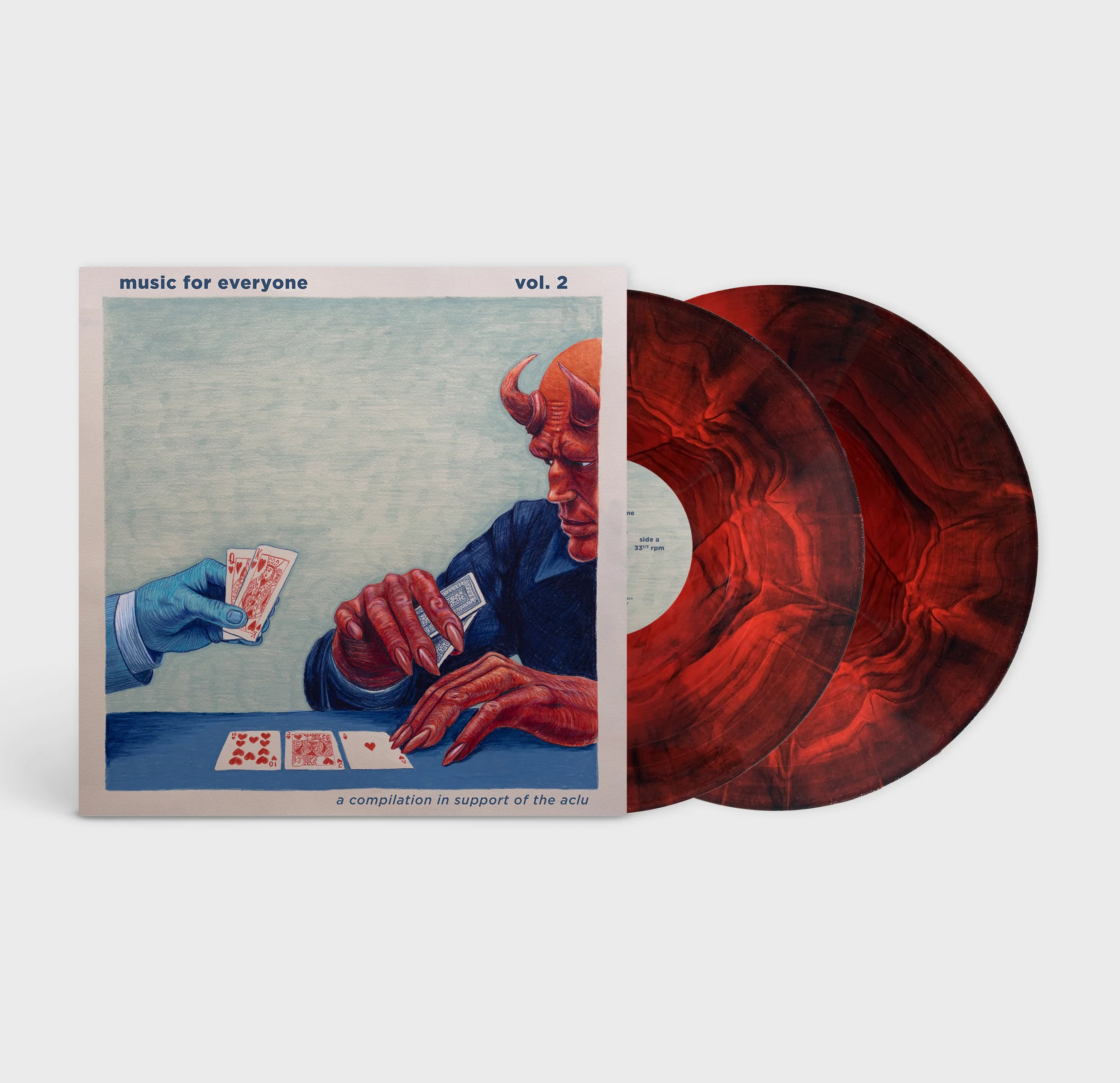 Various Artists - Music For Everyone Vol .2 (Oxblood w/Aqua Blue Swirl Vinyl) (New Vinyl) - Image 2